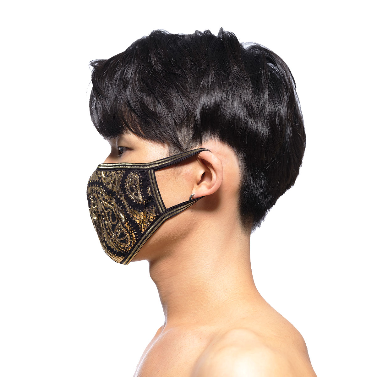 [M2W] Face Mask Metal Paisley Gold (0111-61)