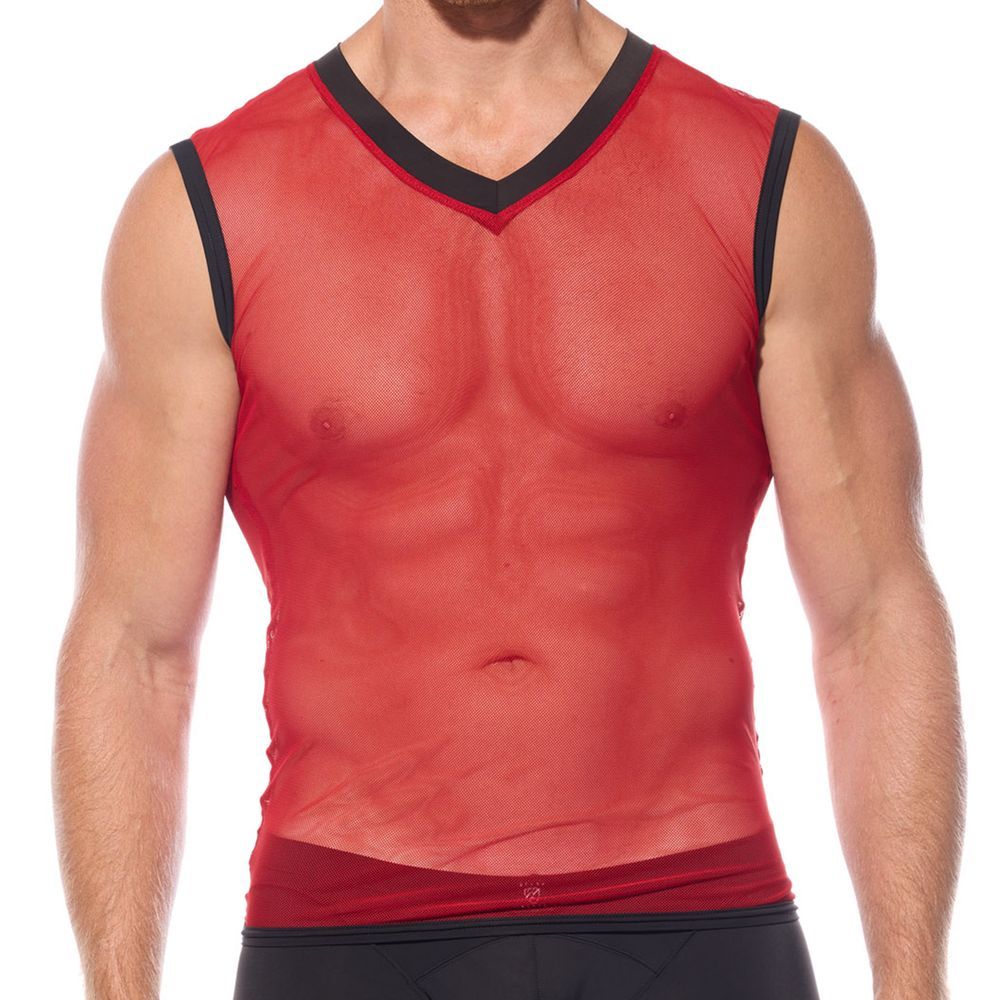 [GREGG] PLEEZ ME MUSCLE SHIRT RED (210822)