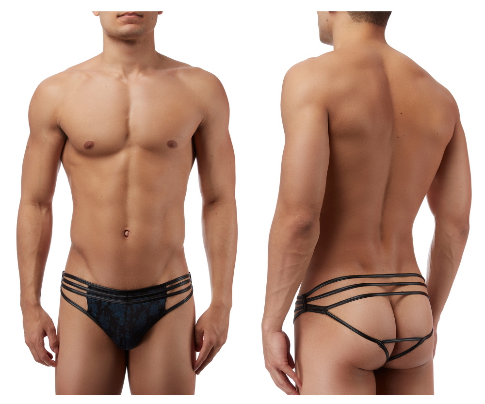 [Male Power] Strapped and Bound Strappy Thong Black (419238)