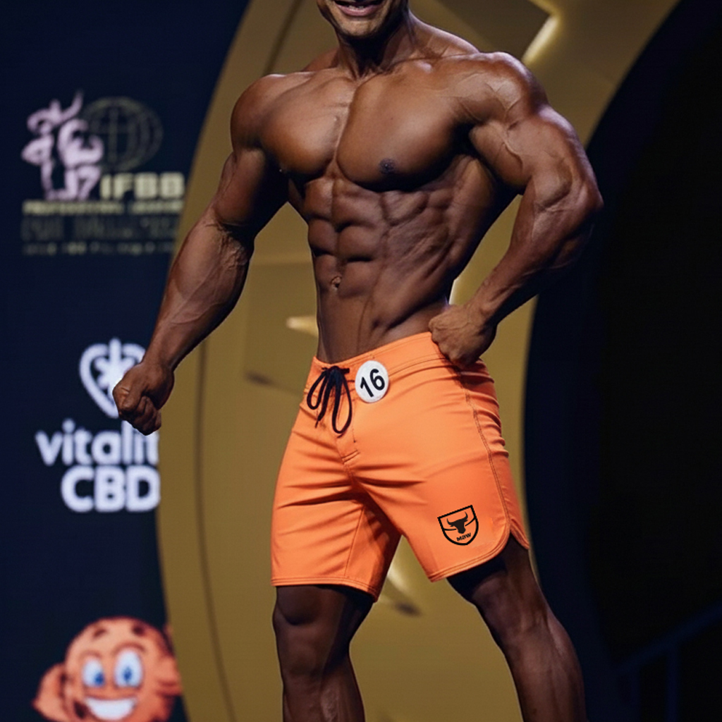[MetroMuscleWear] Orange Physique Board Short (4716-24)