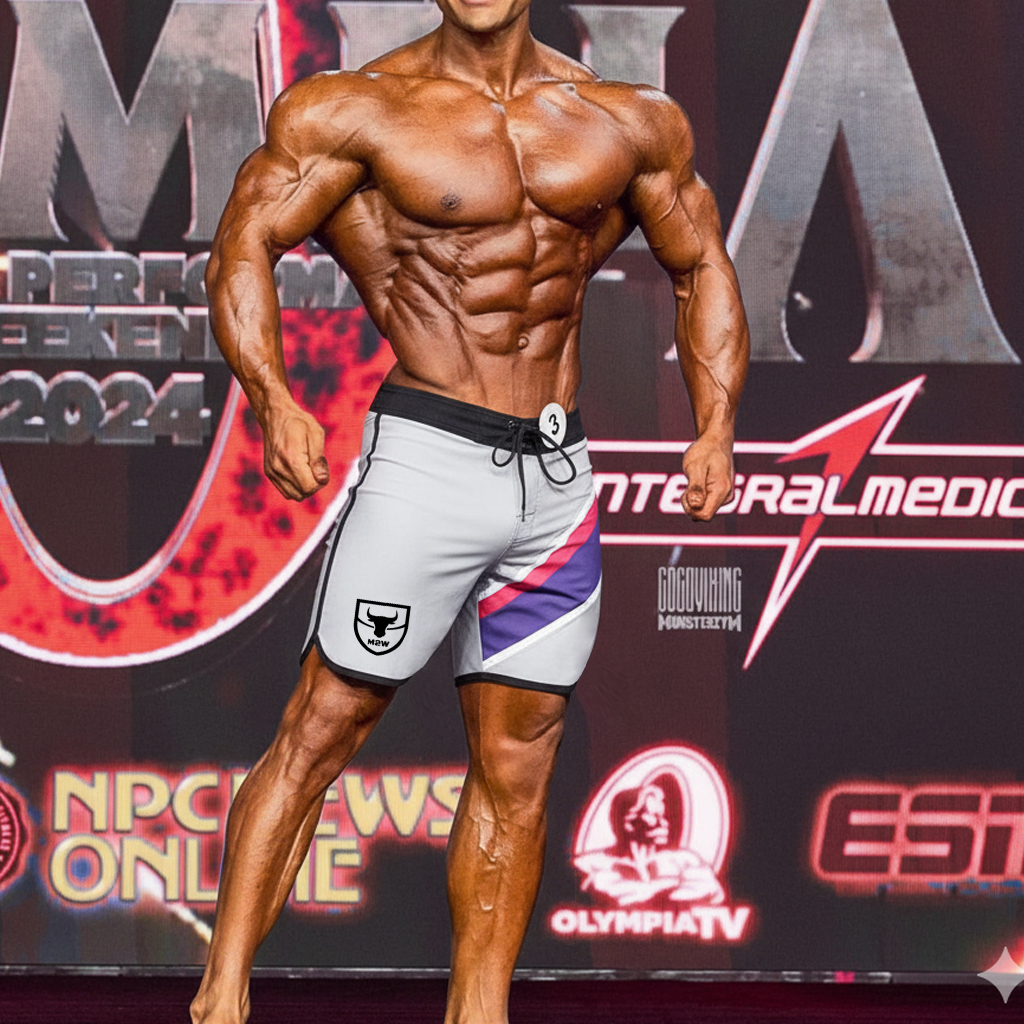 [MetroMuscleWear] IFBB Pro Mens Physique Board Short Gray (4717-10)