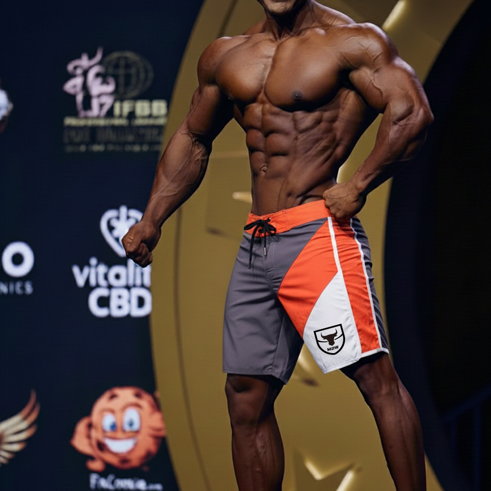 [MetroMuscleWear] IFBB Pro Mens Physique Board Short Gray (4717-11)