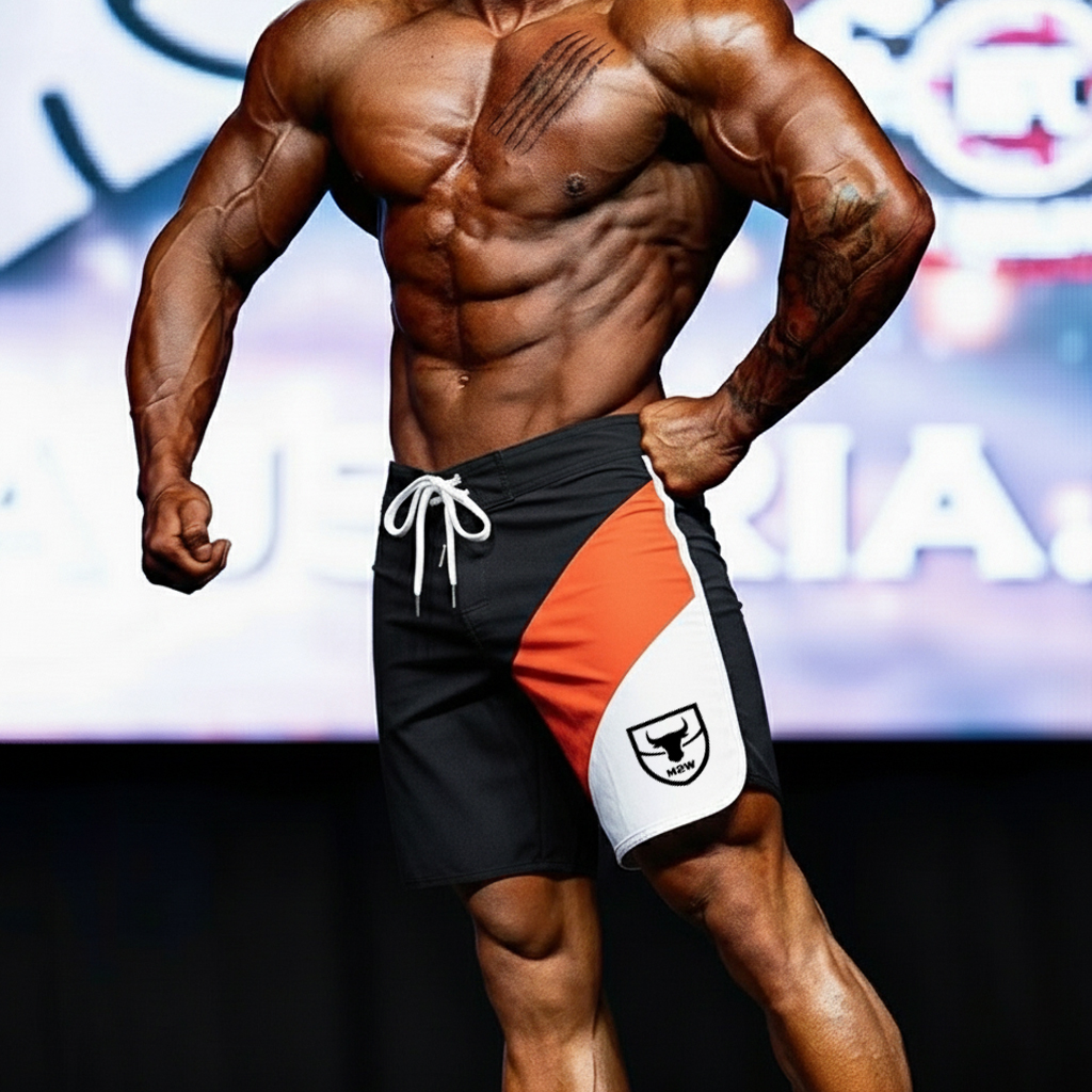 [MetroMuscleWear] IFBB Pro Mens Physique Board Short Black (4717-20)