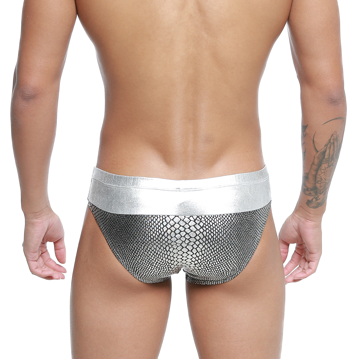 [MetroMuscleWear] Silver Snake Competition Suit (4974-10)