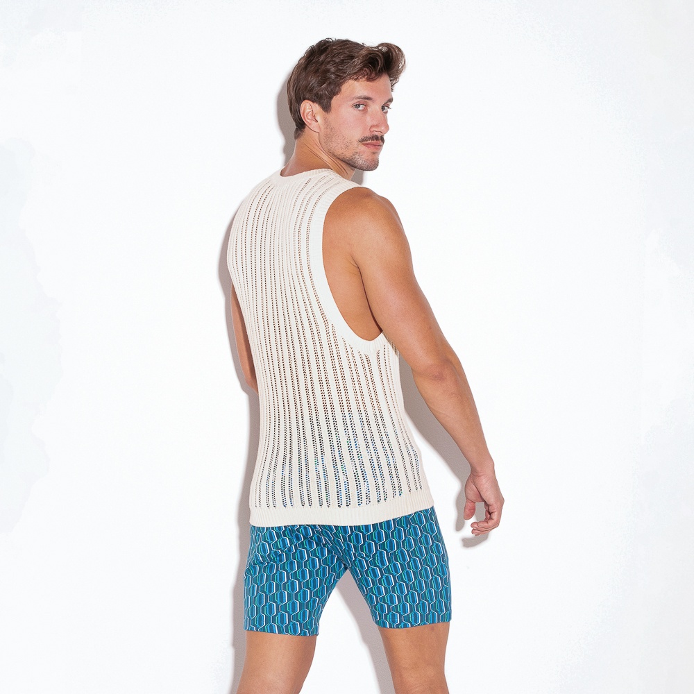 [CODE22] KNITTED STRIPE TANKTOP OFF-WHITE (7002-35)