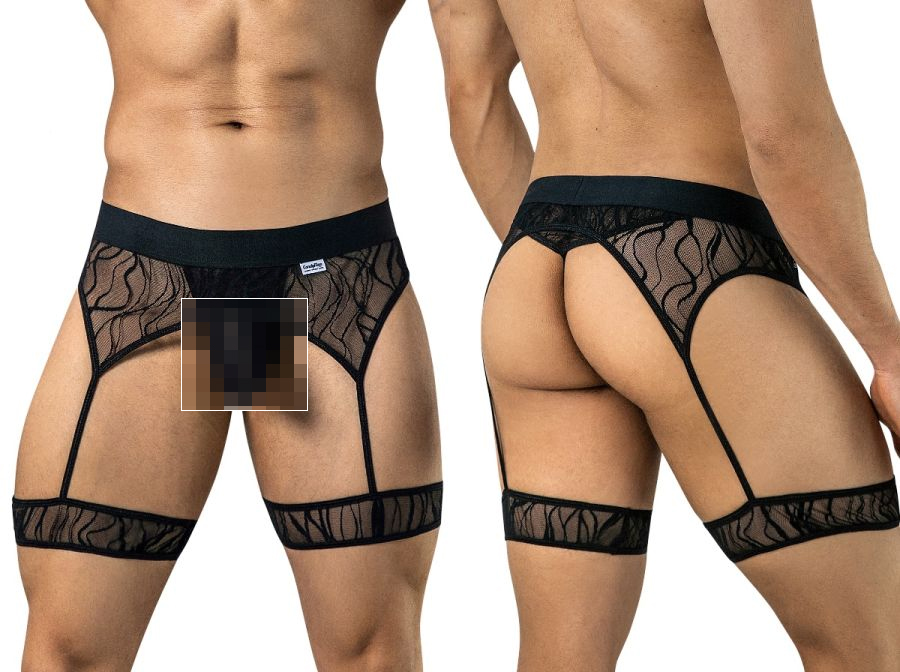 [Candyman] Garter Thongs Black (95014)