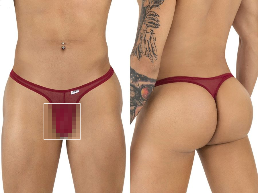 [Candyman] Thongs Burgundy Mesh (99954)