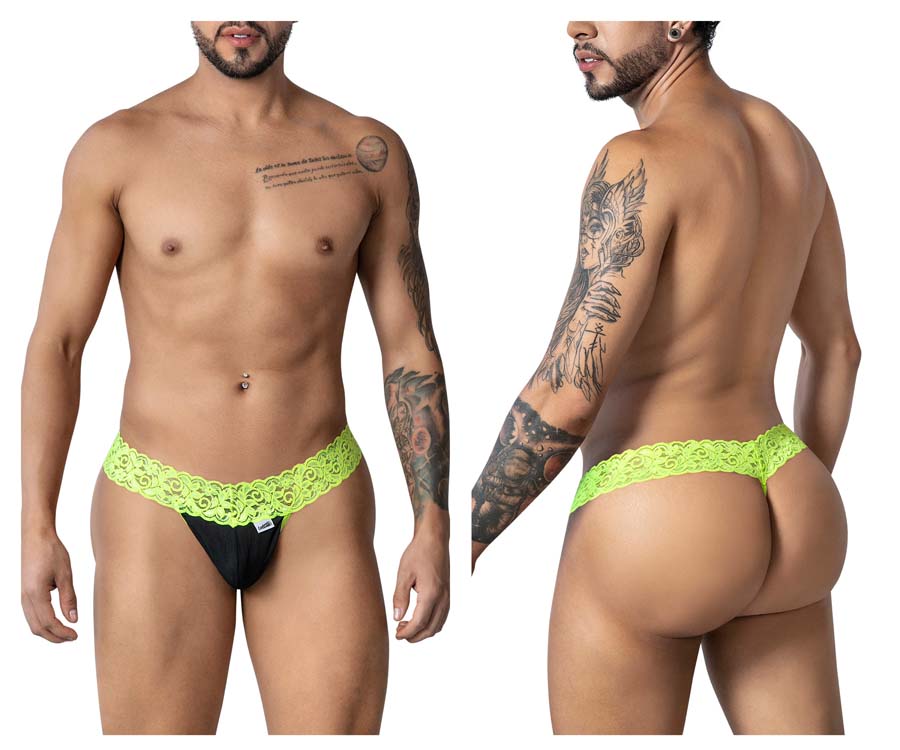 [Candyman] Lace Thongs Hot Green (99370)