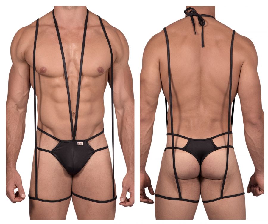 [CandyMan] Bodysuit Thongs Black (99470)
