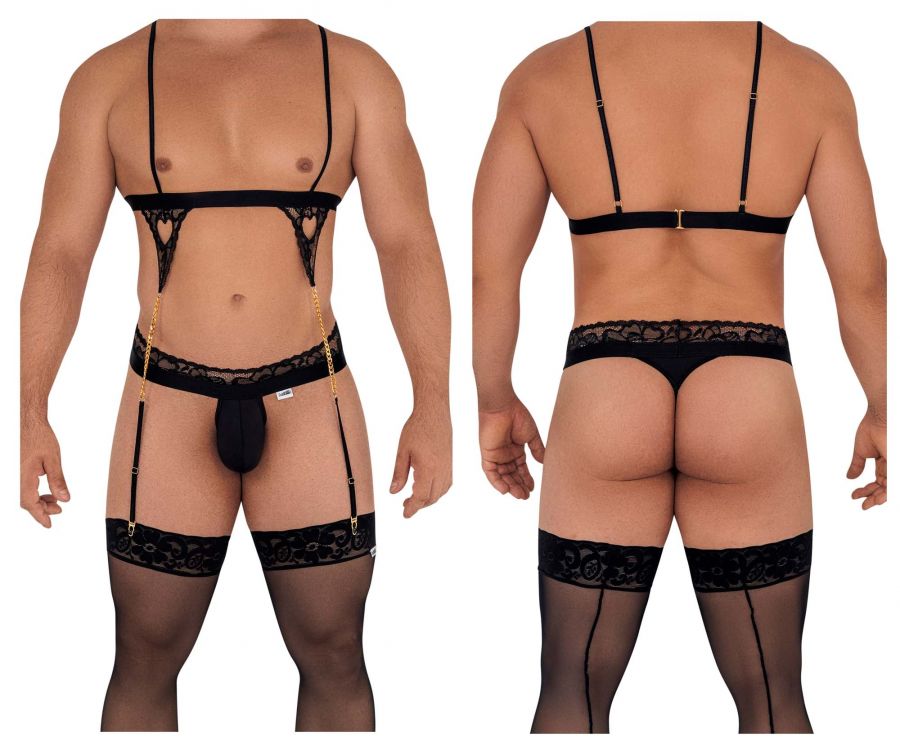 [CandyMan] Harness-Thongs Outfit Black (99581)