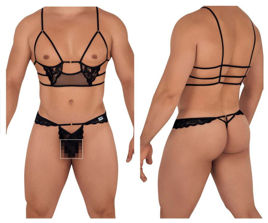 [CandyMan] Harness-Thongs Outfit Black (99604)