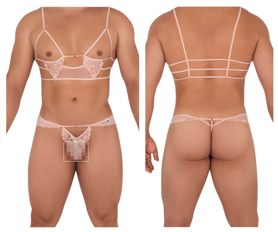 [CandyMan] Harness-Thongs Outfit Rose (99604)