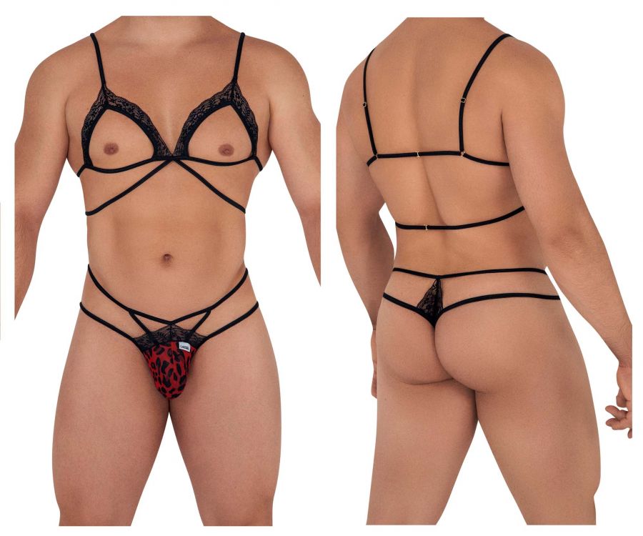 [CandyMan] Harness Thong Outfit Leopard (99610)