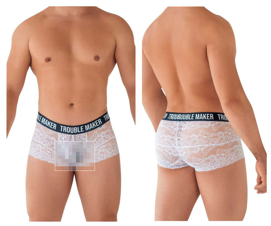 [CandyMan] Trouble Maker Lace Trunks White (99616)