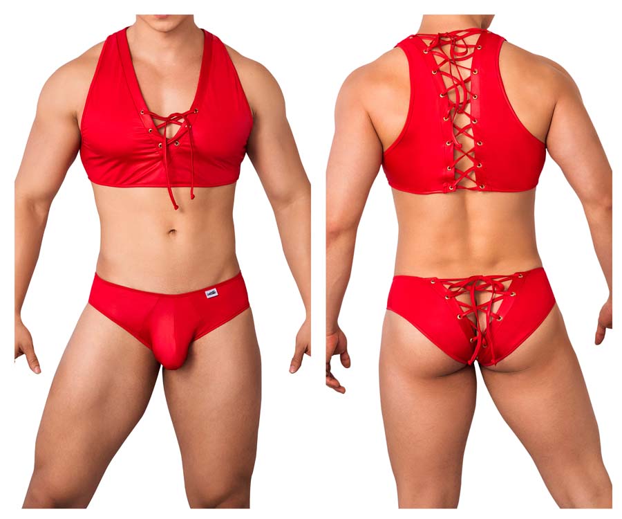 [CandyMan] Top and Brief Two Piece Set Red (99628)