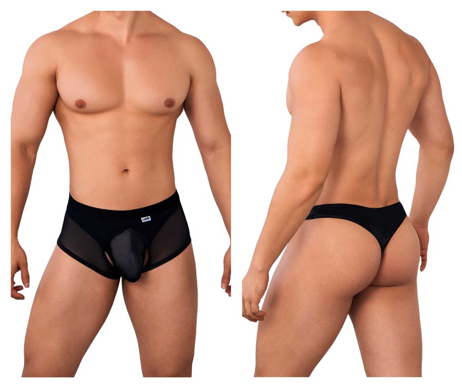 [CandyMan] Trunk and Thong Two Piece Set Black (99629)