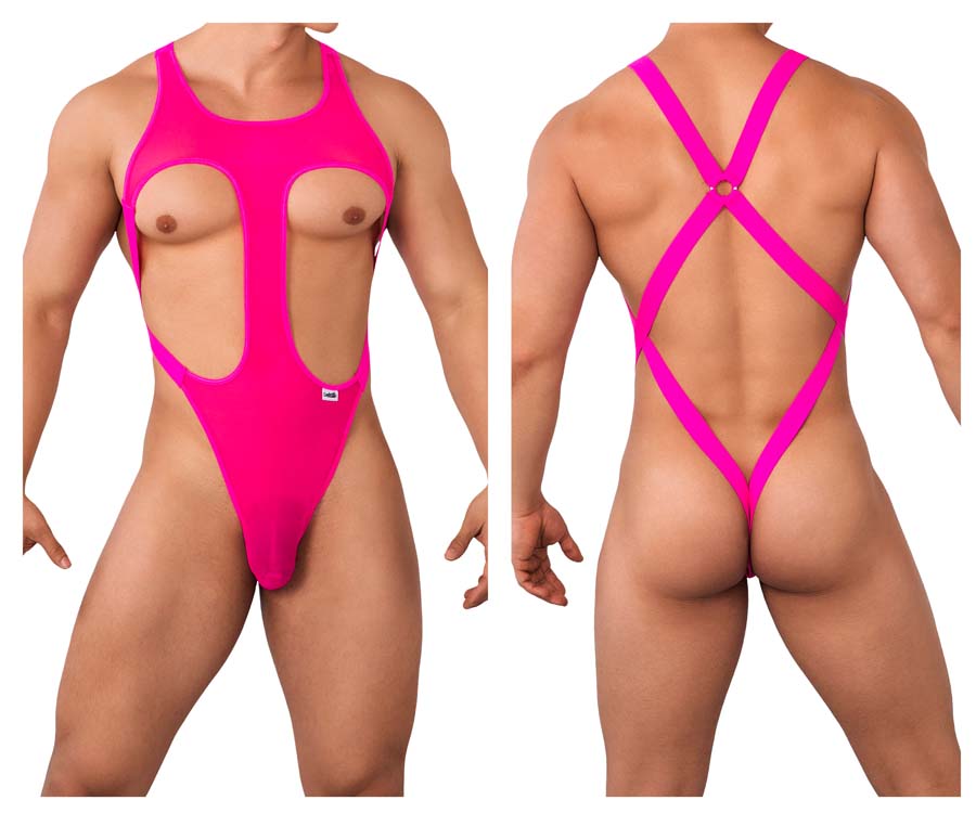 [CandyMan] Mesh Bodysuit Hot Pink (99643)
