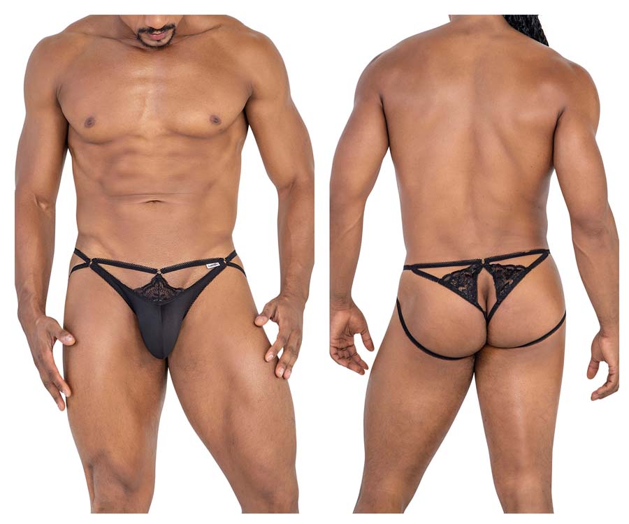 [Candyman] Lace Jock Thongs Black (99770)