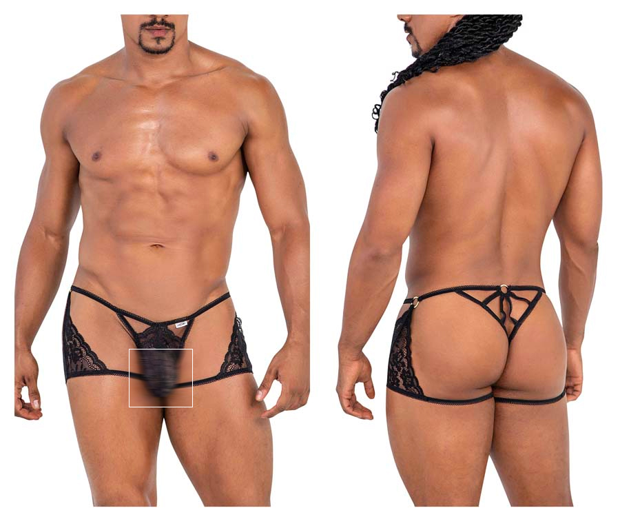 [Candyman] Lace Trunks Thongs Black (99773)