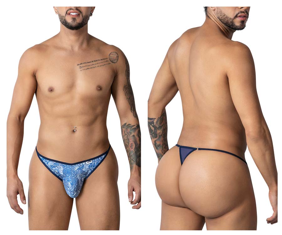 [Candyman] Water prints Thongs Blue-White (99875)