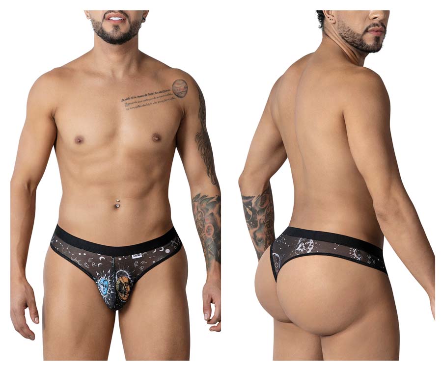 [Candyman] Sun Moon Thongs Black-White (99885)