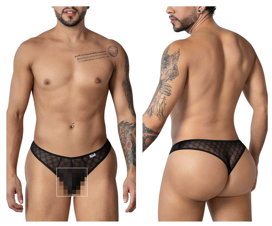 [Candyman] Geometric Mesh Briefs Black (99894)
