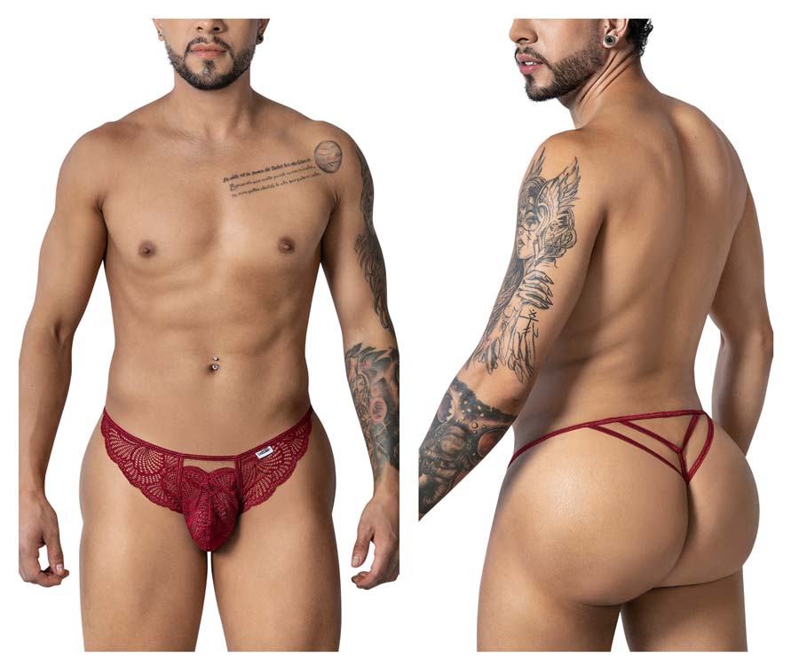 [Candyman] Lace Thongs Burgundy (99910)