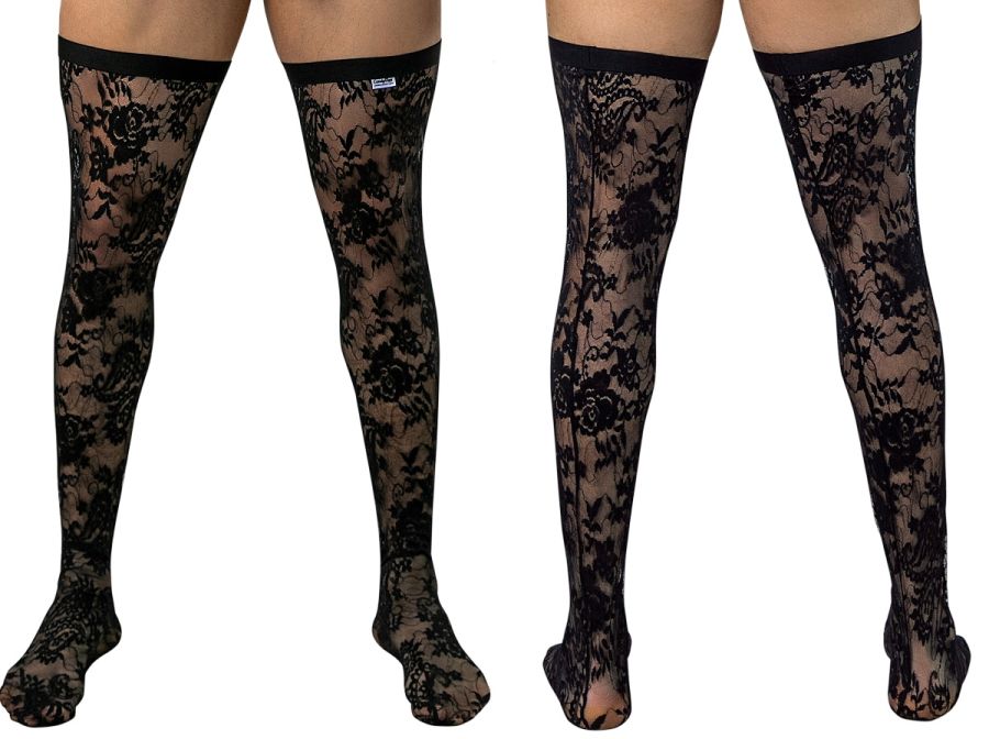 [Candyman] Lace Thigh Highs Black (99968)