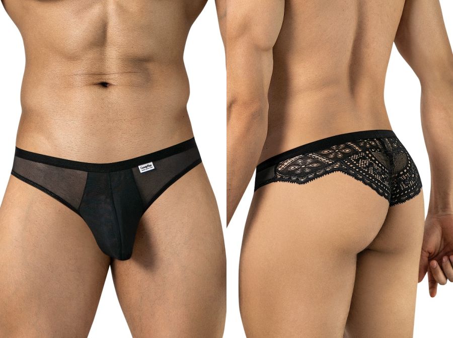 [Candyman] Mesh-Lace Thongs Black (99971)
