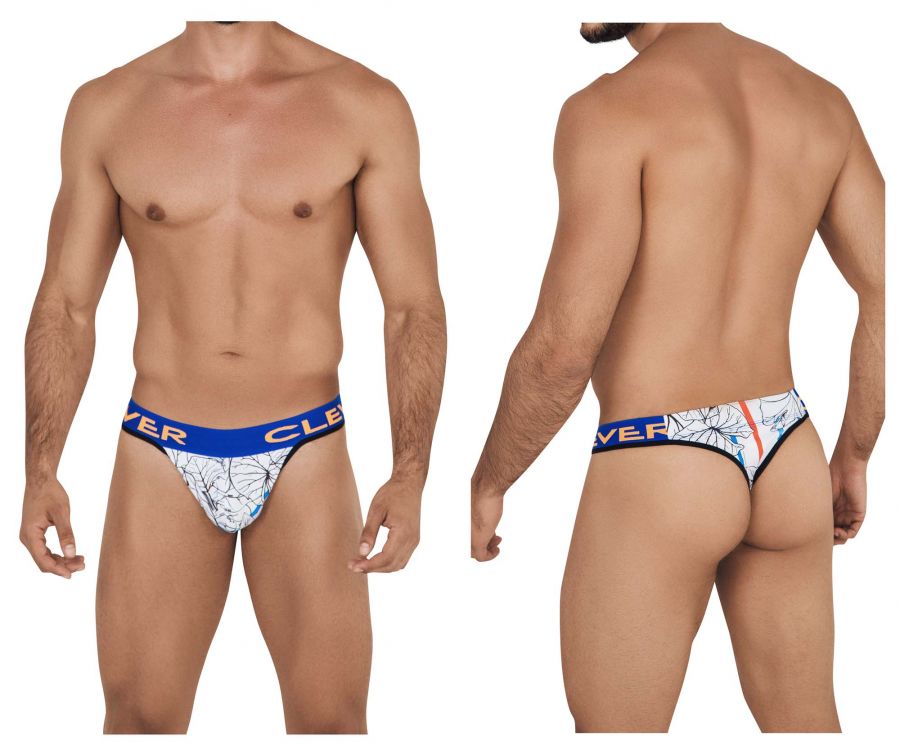 [CLEVER] Leaves Thongs White (0547-1)