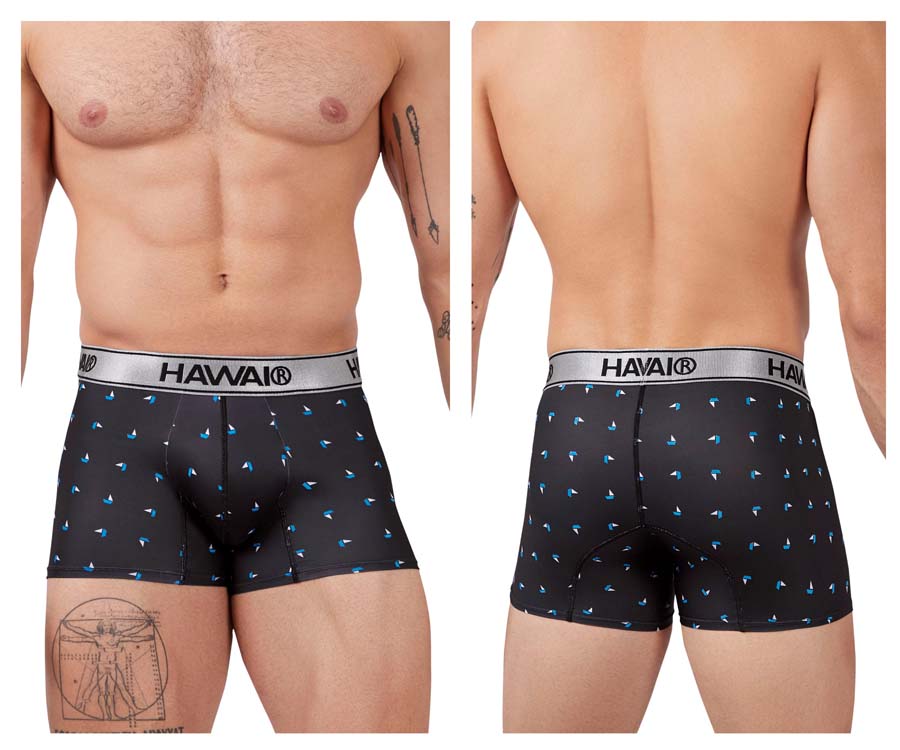 [HAWAI] Printed Microfiber Trunks Black (42470)