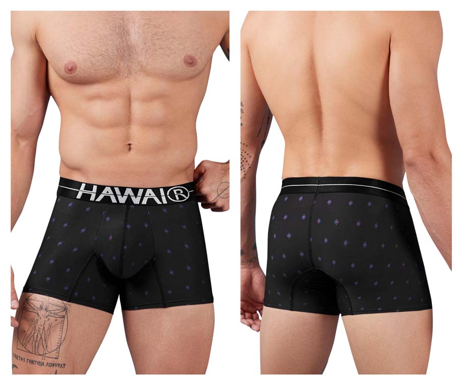[HAWAI] Printed Microfiber Trunks Black (42520)