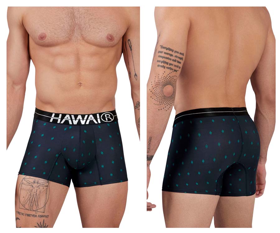[HAWAI] Printed Microfiber Trunks Dark Blue (42520)
