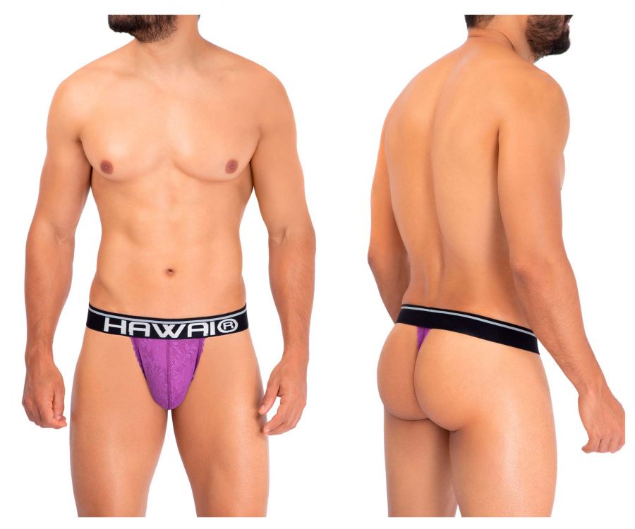 [HAWAI] Solid Lace Thongs Purple (42153)