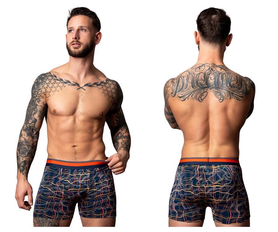 [Male Power] Soo Cumfy Boxer Brief Navy-Orange (160-299)