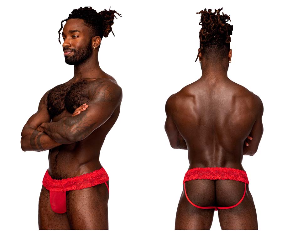 [Male Power] Sassy Lace Skirt Jock Red (360-280)