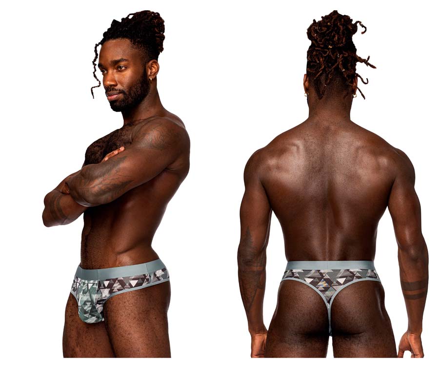[Male Power] Sheer Prints Thong Optical (SMS-012)