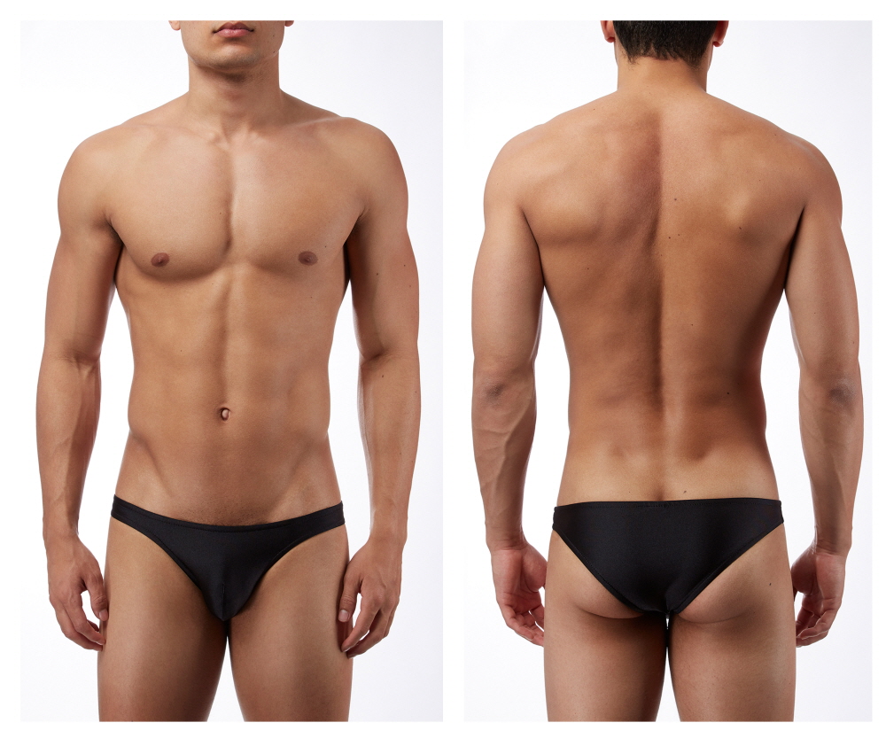 [Male Power] Euro Male Spandex Brazilian Pouch Bikini Black (PAK871)