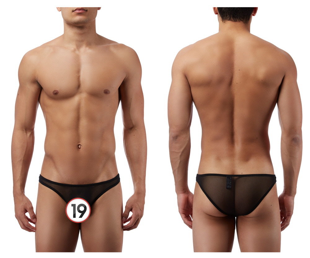 [Male Power] Euro Male Mesh Brazilian Pouch Bikini Black (PAK881)