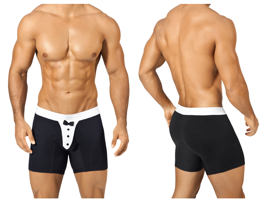 [PPU Underwear] Tuxedo Boxer Briefs Black-White (1325)