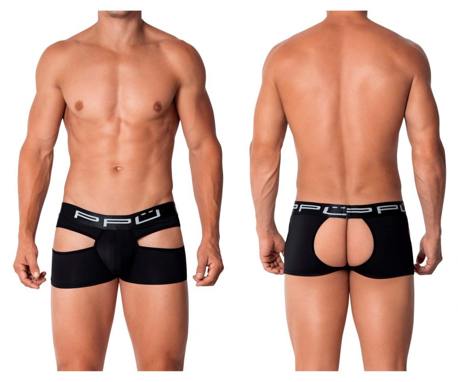 [PPU Underwear] Open Back Trunks Black (2104)