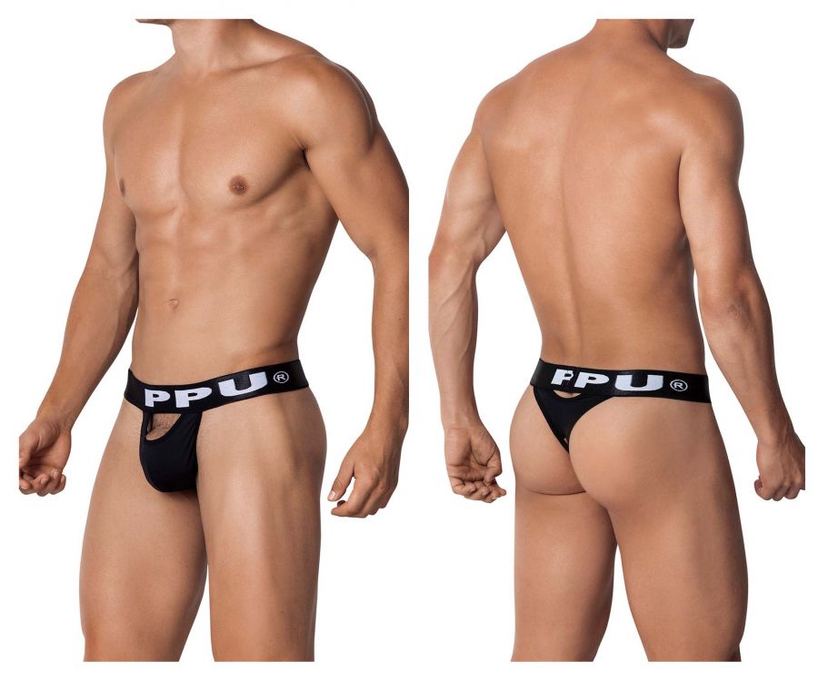 [PPU Underwear] Peek-a-boo Thongs Black (2112)