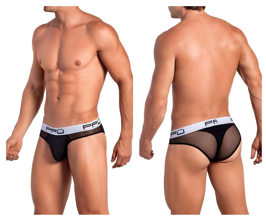 [PPU Underwear] Mesh Bikini Thongs Black (2113)
