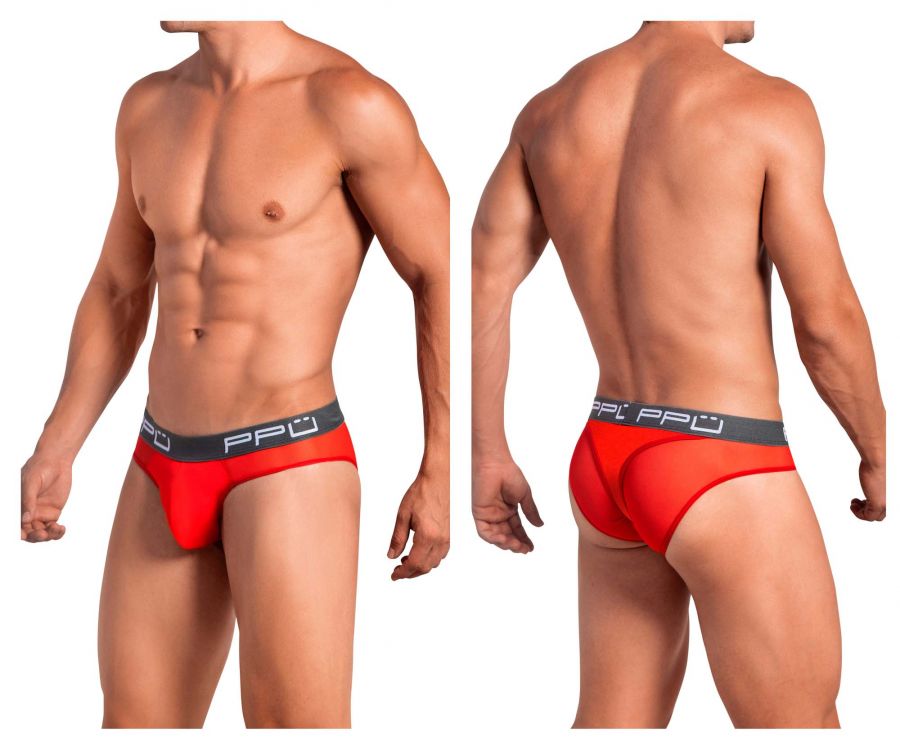 [PPU Underwear] Mesh Bikini Thongs Red (2113)