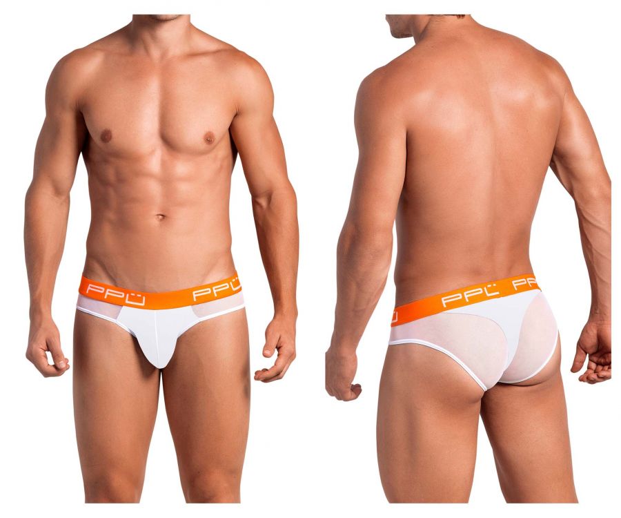 [PPU Underwear] Mesh Bikini Thongs White (2113)