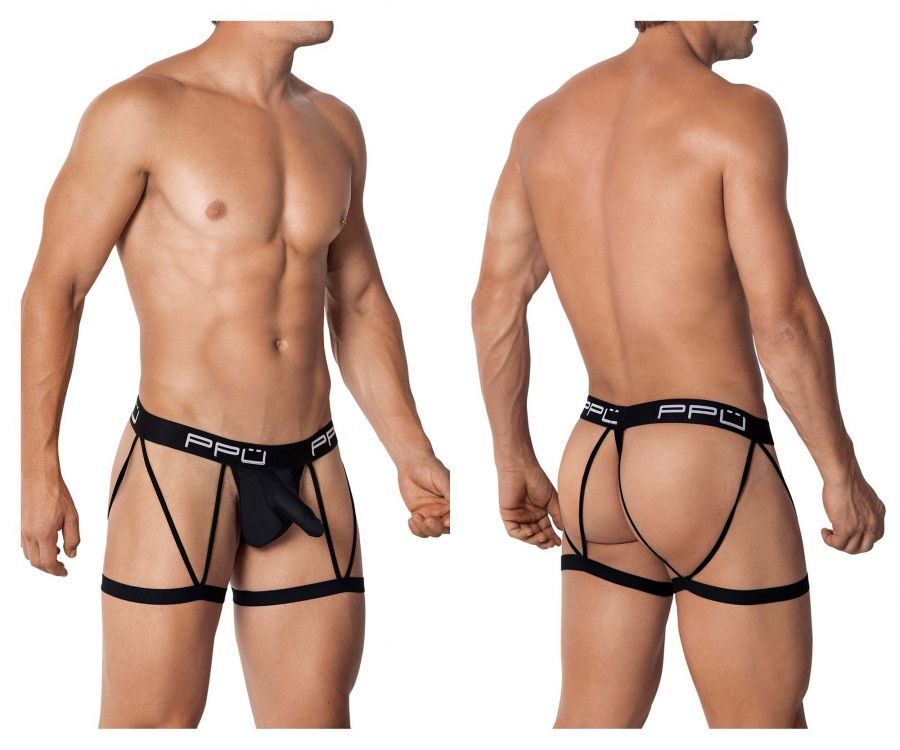 [PPU Underwear] Garter Thongs Black (2114)
