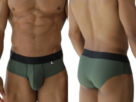 [Xtremen] Microfiber Mesh Briefs Military Green (91250)