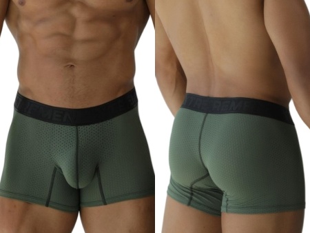 [Xtremen] Microfiber Mesh Boxer Briefs Military Green (91251)