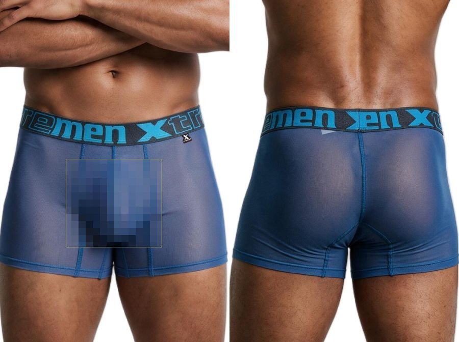 [Xtremen] Microfiber Mesh Boxer Briefs Blue (91277)