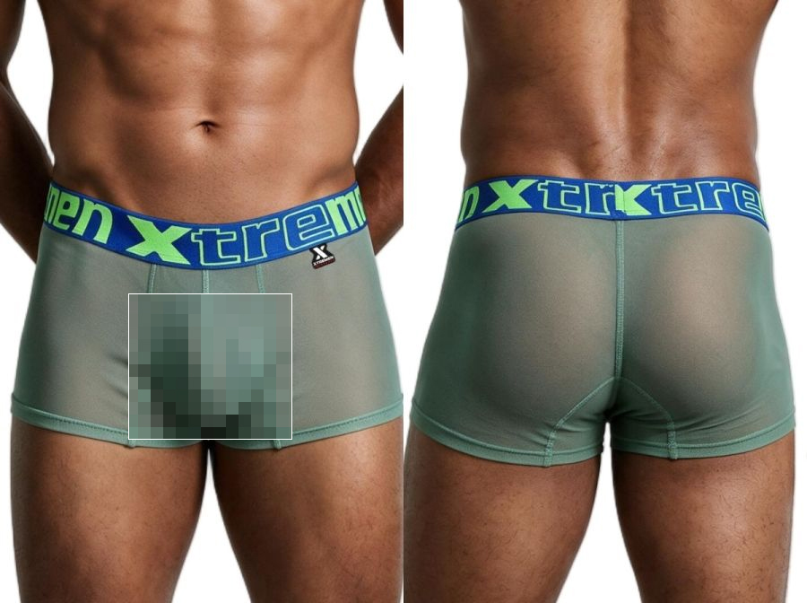 [Xtremen] Microfiber Mesh Boxer Briefs Green (91277)